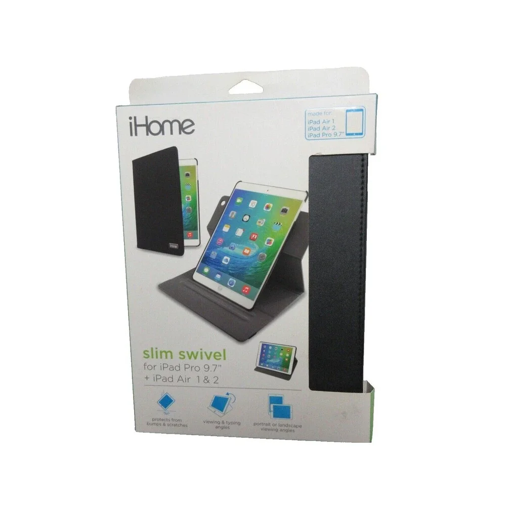 iHome Slim Swivel for iPad Air & Air 2 -Black Portrait or landscape viewing angl